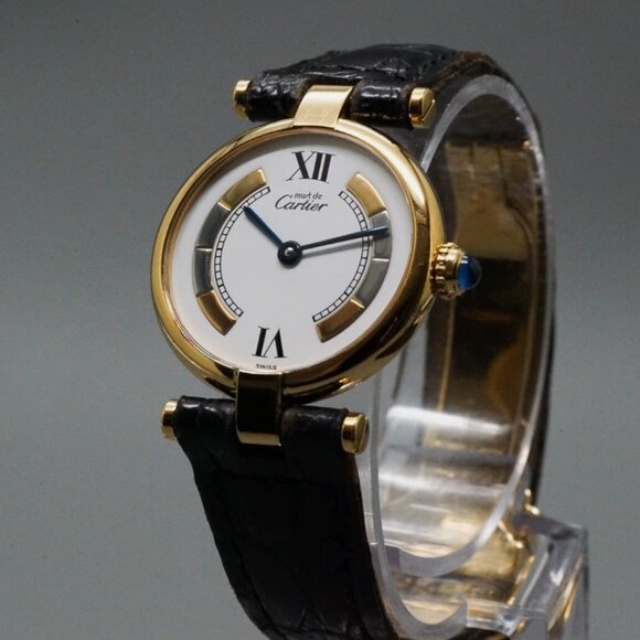 Cartier Must De Vermeil Ladies Watch Golden Accent Roman WITH BOX main image 10